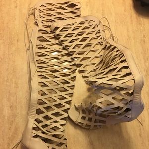 Women’s cage thigh high heels size 8